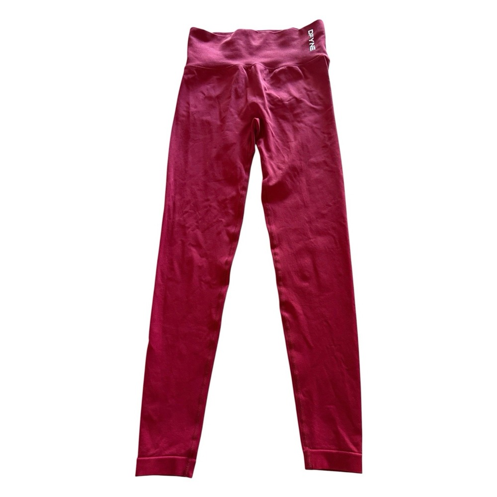 DFYNE Leggings Size ~Small Red Scrunch Butt Stretch Activewear Workout Gym Yoga